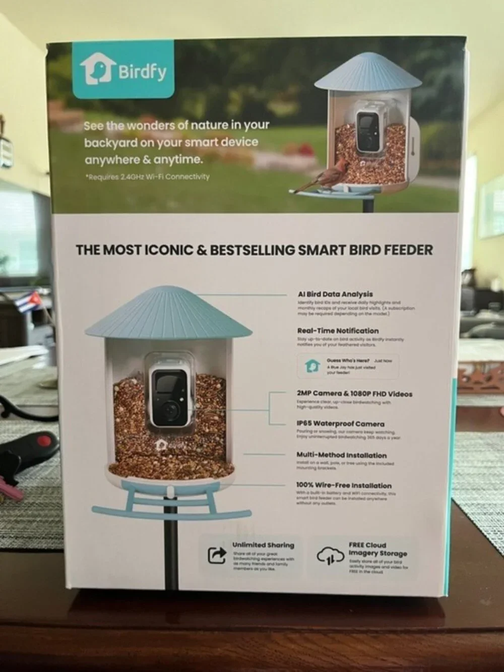 NETVUE by Birdfy Smart Bird Feeder 2K HD AI Camera Solar Power Wireless Live Str